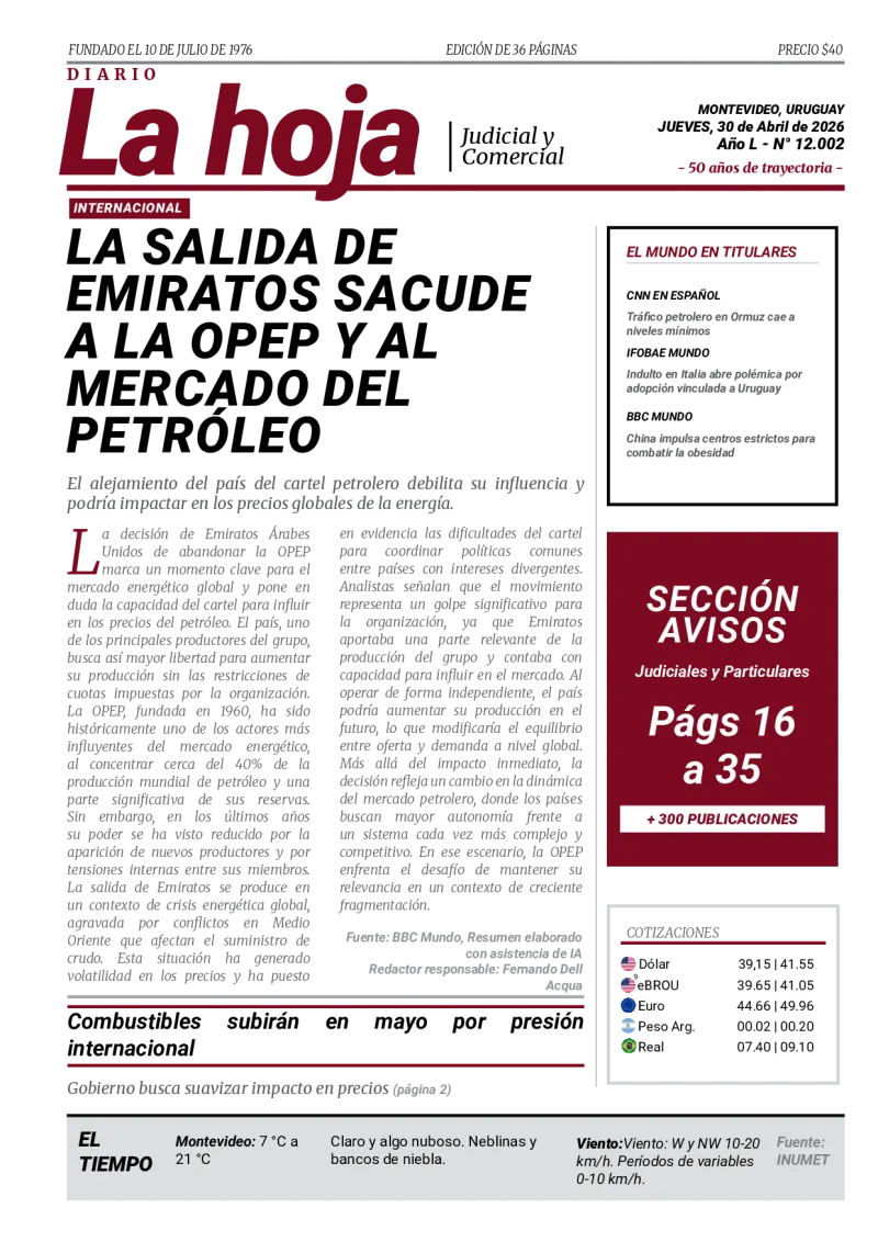 Portada Diario