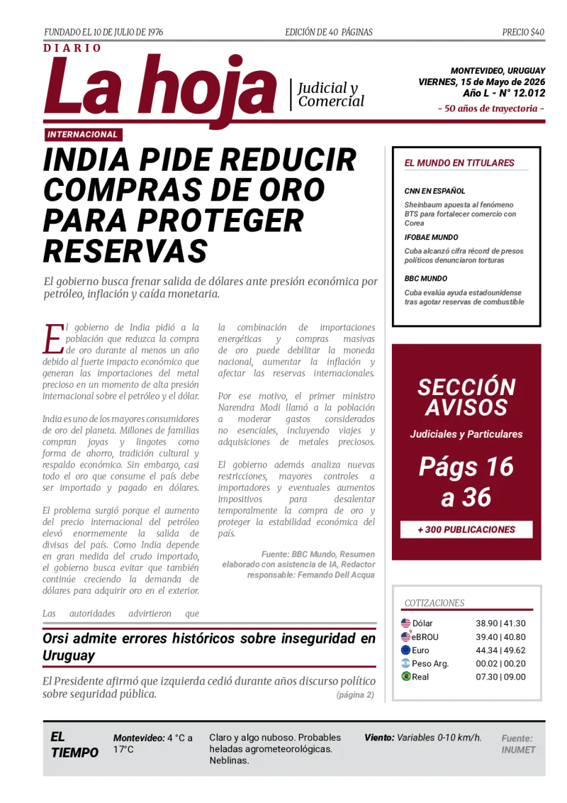 Portada Diario